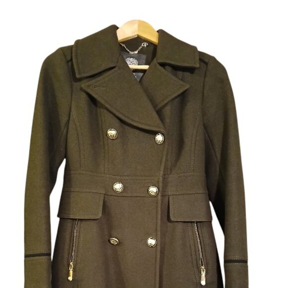 VIINCE CAMUTO Dark Green Double-Breasted Peacoat- EUC - Picture 7 of 10